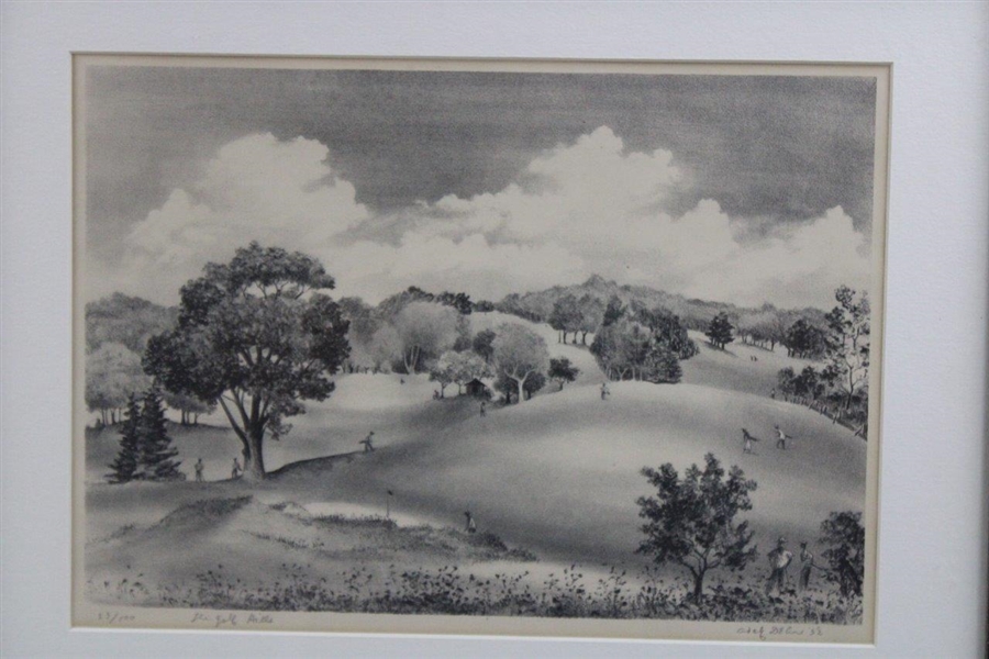 The Golf Hills' Ltd Ed Lithograph #23/100 by Adolf Dehn - Framed