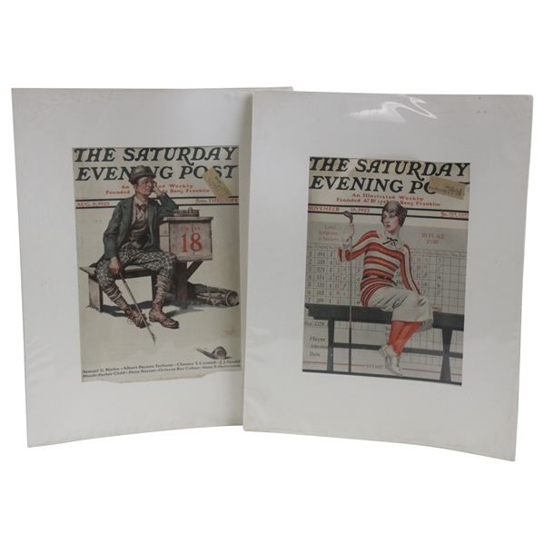 Pair of Saturday Evening Post Matted Covers - November 1922 & August 1925