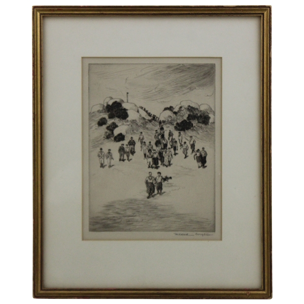 Artist Proof Etching 'Champ' by Mildred Coughlin 1895-1984) - Framed