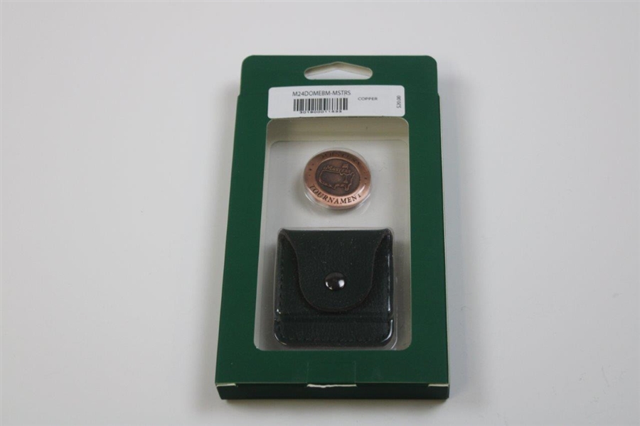 Masters Milled Collection Copper Dome Ball Marker w/Dark Green Leather Pouch