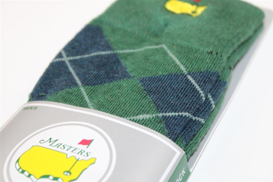 Masters Men's FootJoy Performance Golf Socks - Green and Navy Argyle Pattern