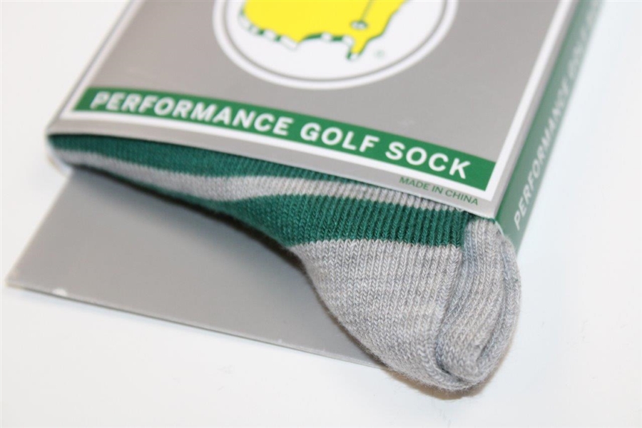 Masters FootJoy Men's Performance Dk Green, Grey and Yellow Stripe Golf Socks