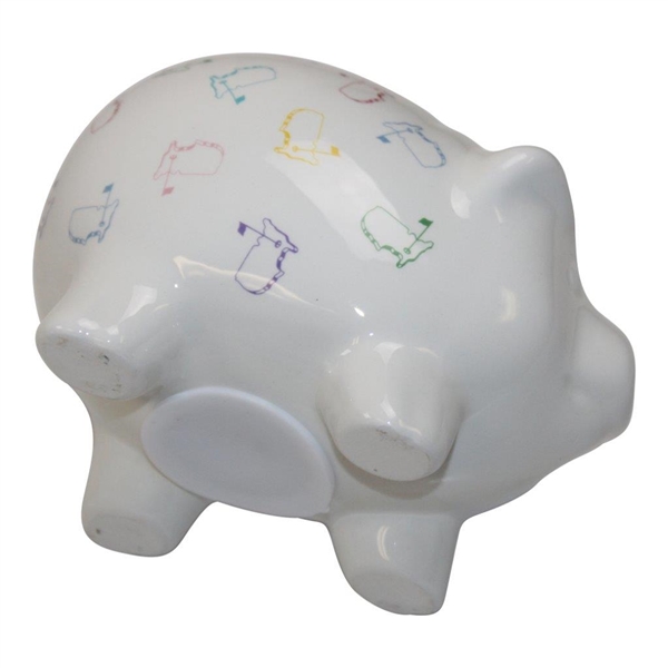Masters White Rainbow Logo Pattern Ceramic Piggy Bank