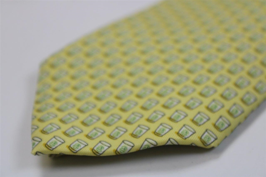 Masters Vineyard Vines Yellow Silk Tie with Plastic Cups Pattern