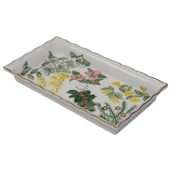 Masters Tournament Hand Painted Floral Ceramic Tray in Original Box