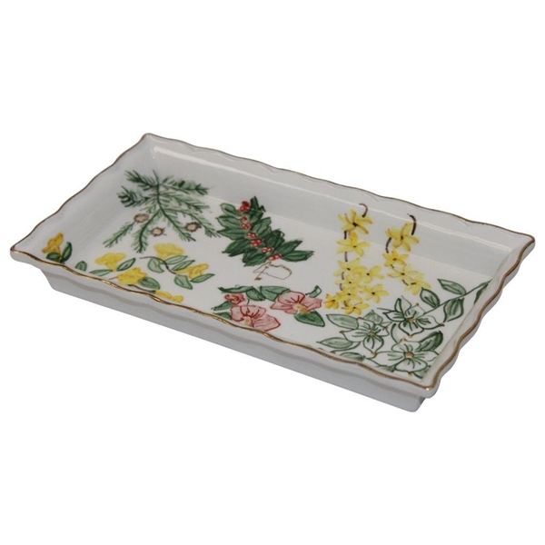 Masters Tournament Hand Painted Floral Ceramic Tray in Original Box