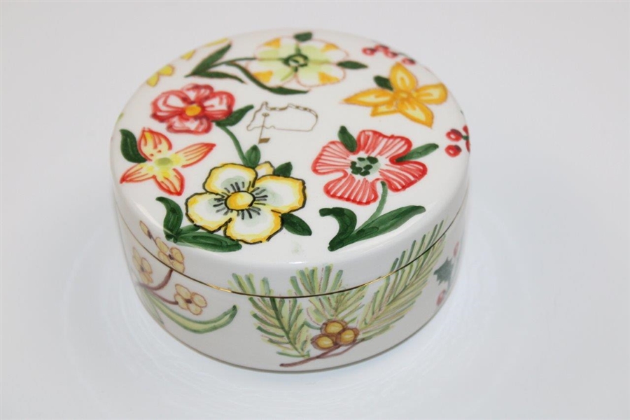 Masters Tournament Hand Painted Floral Ceramic Box