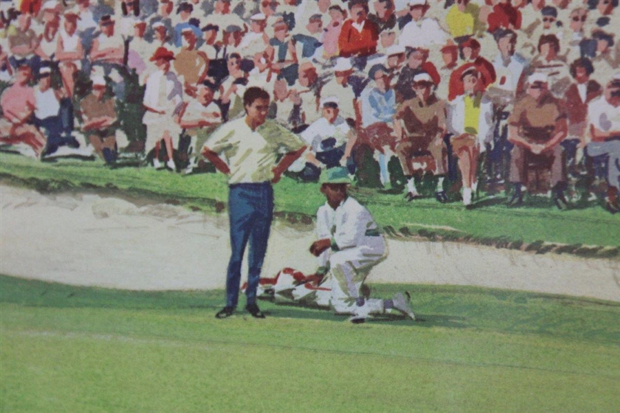 1968 The Masters Final Putt to Win Arthur Weaver Print with Remarque Signed by Artist