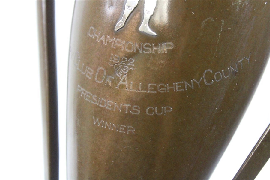 1922 Golf Club of Allegheny County Large Sterling on Bronze Presidents Cup Trophy
