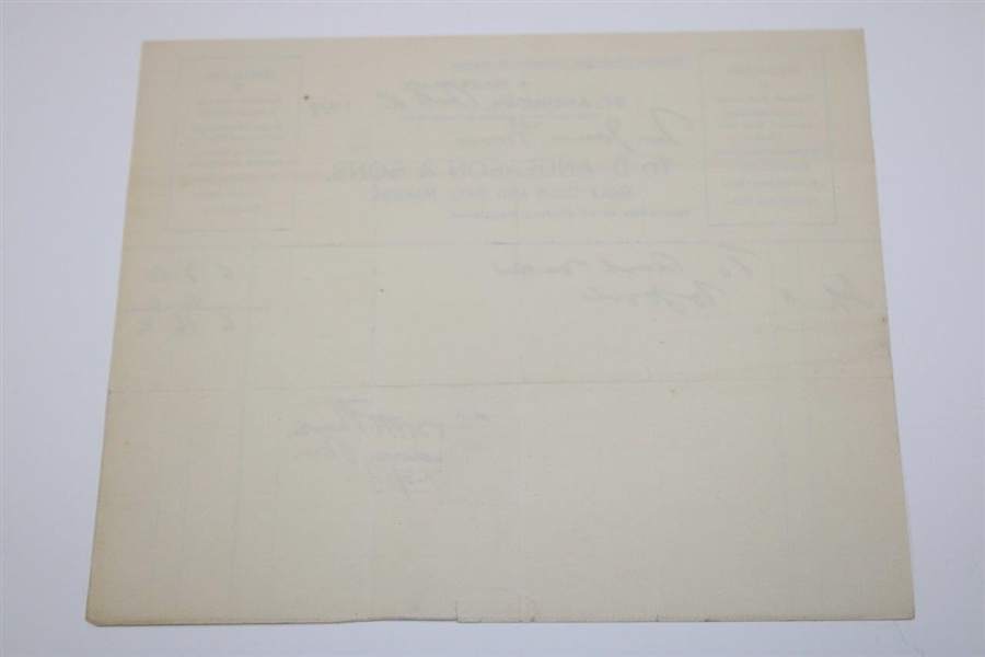 Five (5) Vintage Clubmaker Invoices & Statements Including Gourlay & Hunter
