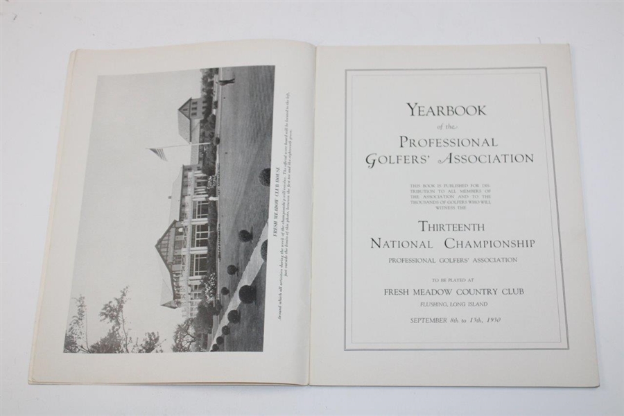 1930 PGA Championship at Fresh Meadow CC Program - Tommy Armour Winner Over Sarazen