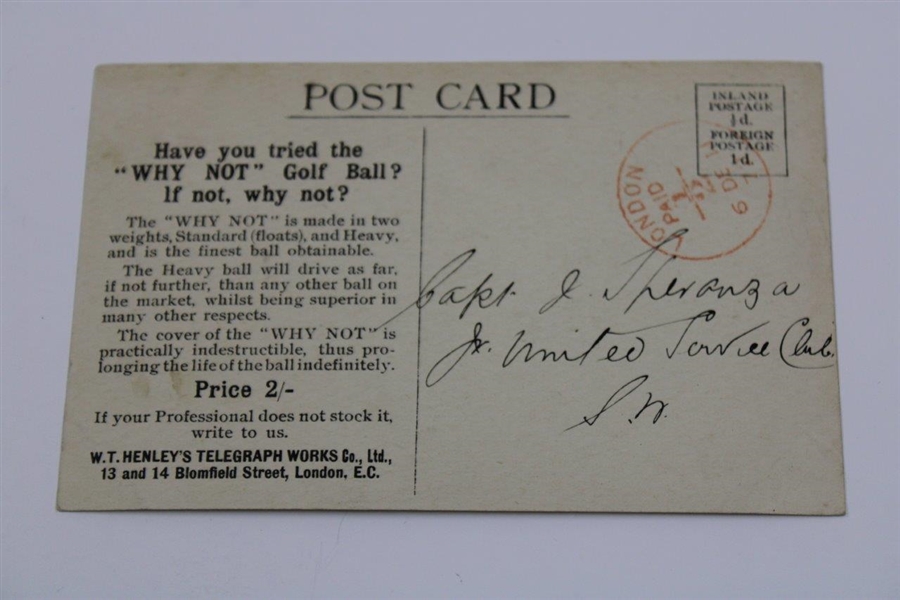 The “Why Not” Henley Golf Ball Advertising Postcard