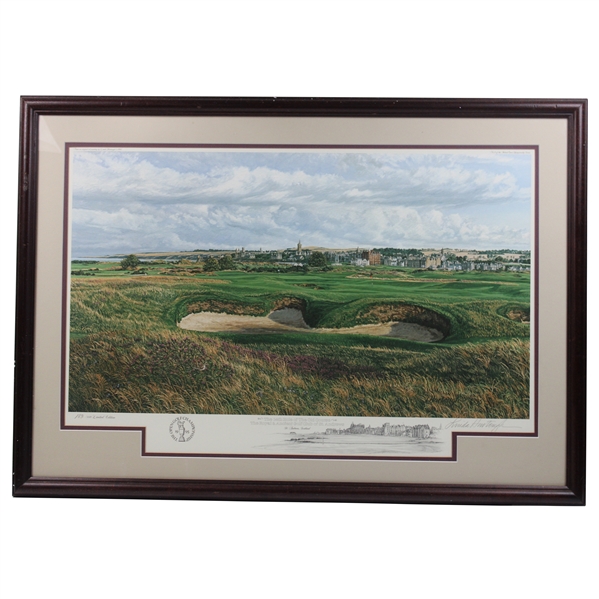 1995 St Andrews Old Course 14th Hole Ltd Ed Framed Lithograph #183/850 Signed by Linda Hartough 
