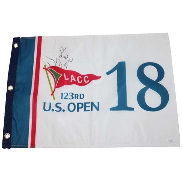 Wyndham Clark Signed 2023 US Open at LACC Embroidered Flag w/ '1st' & '270' Insc. JSA #AT62302