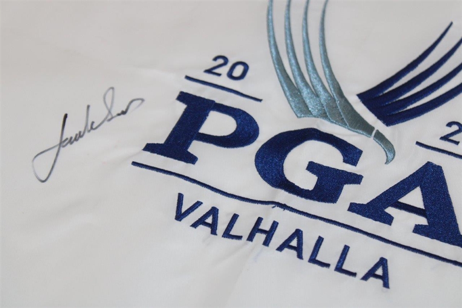 Jordan Spieth Signed 2024 PGA Championship at Valhalla White Embroidered Flag JSA #AT62311