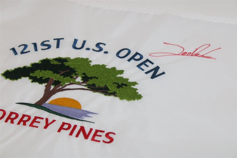 Jon Rahm Signed 2021 US Open at Torrey Pines Embroidered Flag 