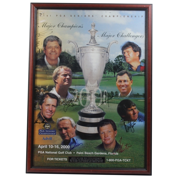 Palmer, Nicklaus & Player Plus Lee, Tom & others Signed 2000 Senior PGA Poster JSA ALOA