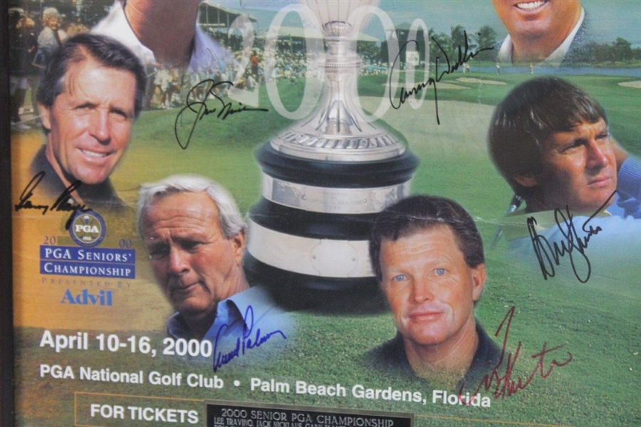 Palmer, Nicklaus & Player Plus Lee, Tom & others Signed 2000 Senior PGA Poster JSA ALOA