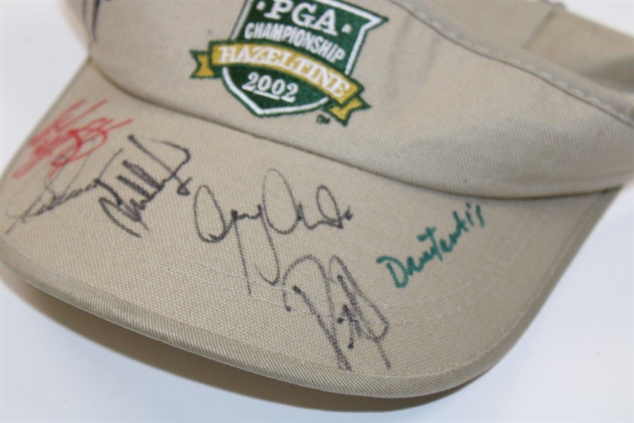 Multi-Signed 2002 PGA Championship at Hazeltine Khaki Visor JSA ALOA