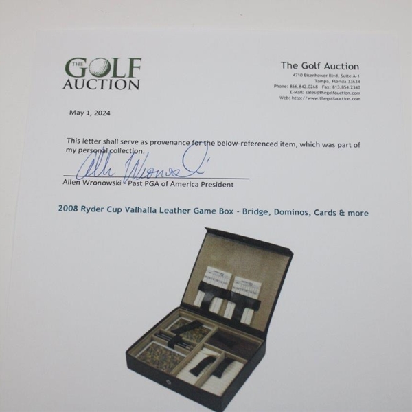 2008 Ryder Cup Valhalla Leather Game Box - Bridge, Dominos, Cards & more