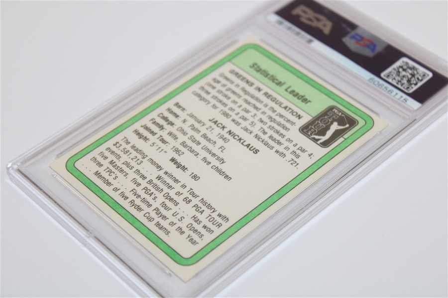 1981 Donruss Jack Nicklaus Statistical Leader Card PSA NM MT 8 #60656115