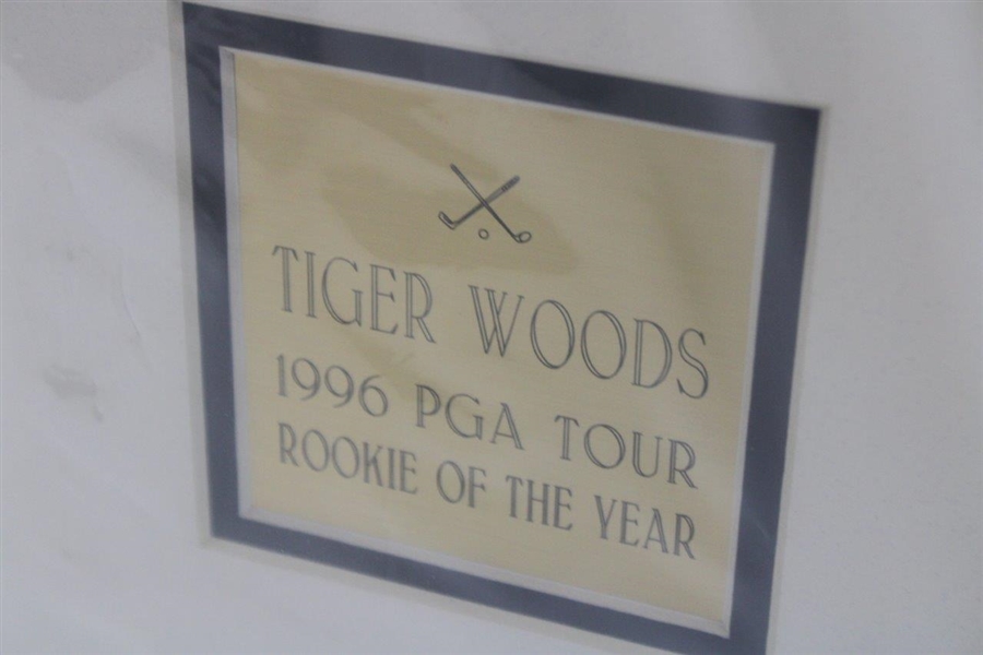 Tiger Woods 1997 Rookie of Year Pro Tour Presentation w/Photo - Framed