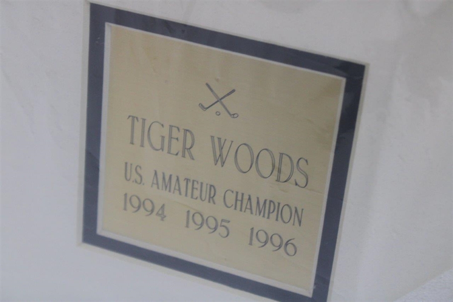 Tiger Woods 1994, 1995, & 1996 US Amateur Champion Pro Tour Presentation w/Photo - Framed
