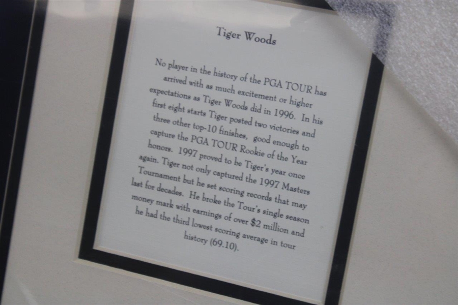 Tiger Woods 1997 PGA Tour Player of the Year Pro Tour Presentation w/Photo - Framed