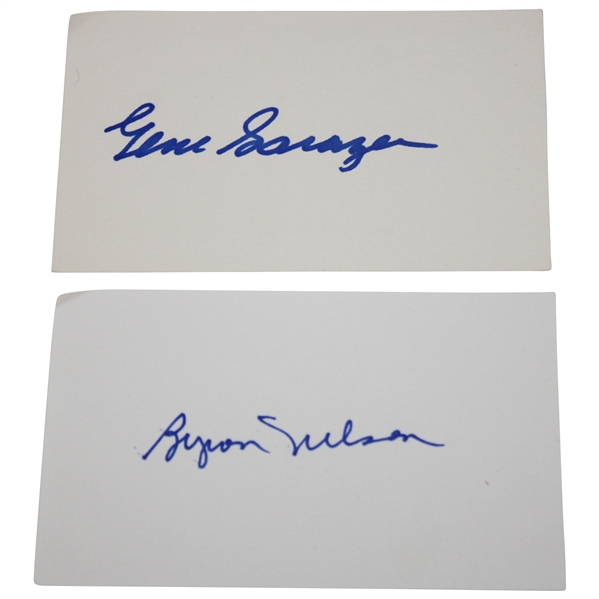 Byron Nelson & Gene Sarazen Signed 3x5 Index Card JSA ALOA