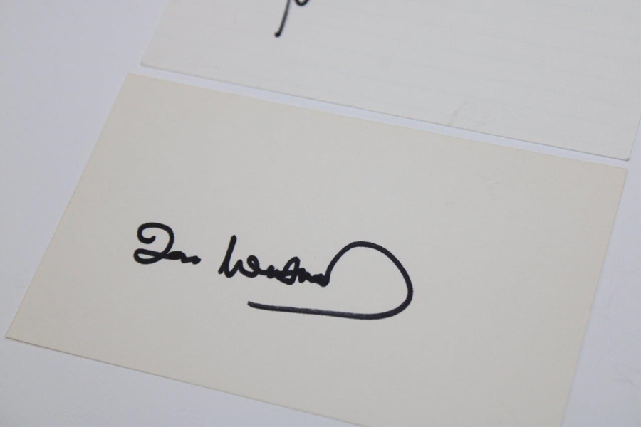 Ian Woosnam, Art Wall & Mike Weir Signed 3x5 Index Cards JSA ALOA