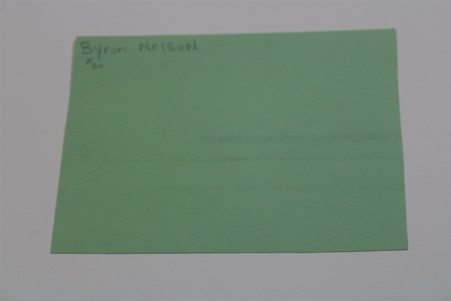 Byron Nelson Signed Bio Page JSA ALOA