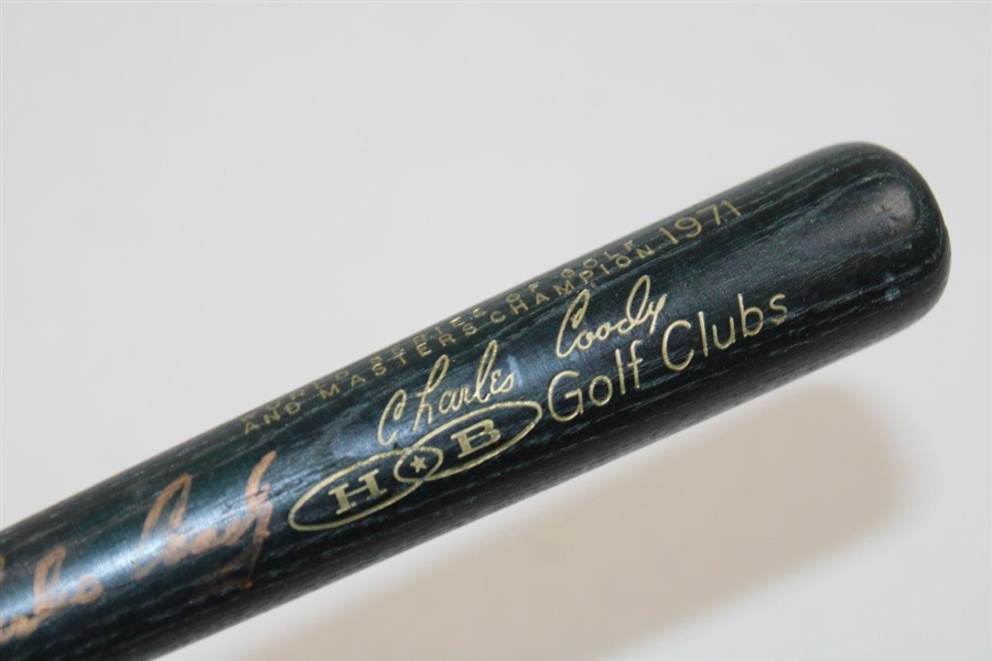 Charles Coody Signed Masters Champions Louisville Miniature Bat JSA ALOA