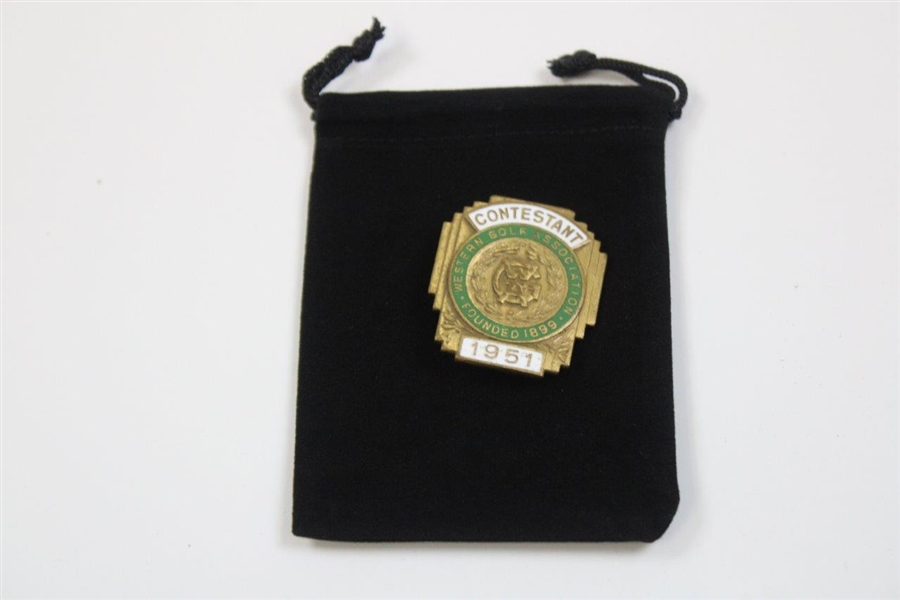 1951 Western Golf Association Amateur Contestant Badge 