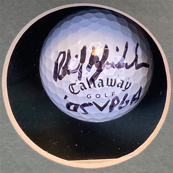 Phil Mickelson Signed 2005 PGA Winning Final Putt Golf Ball & Glove w/LOP & JSA Letter #YY70554