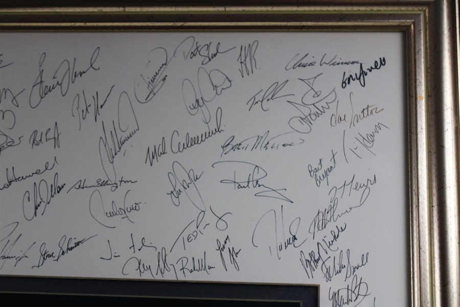 2005 PGA Championship Field Signed Print w/Champ Mickelson Signed Shield JSA ALOA