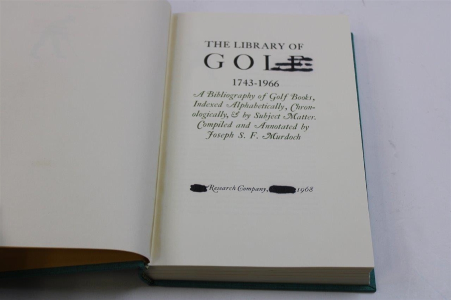1968 'The Library of Golf 1743-1966' Book by Joseph Murdock in Slipcase