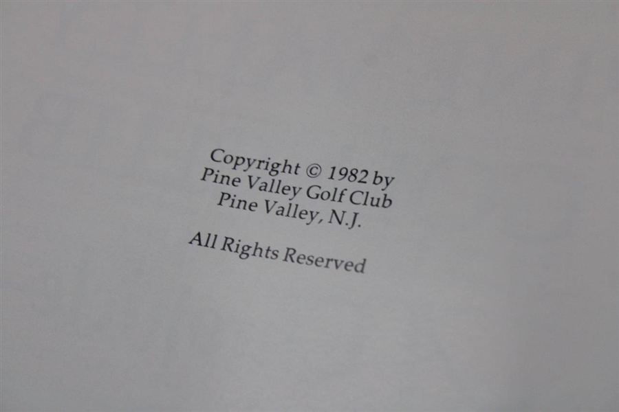 1982 'Pine Valley Golf Club: A Chronicle' 1st Edition 