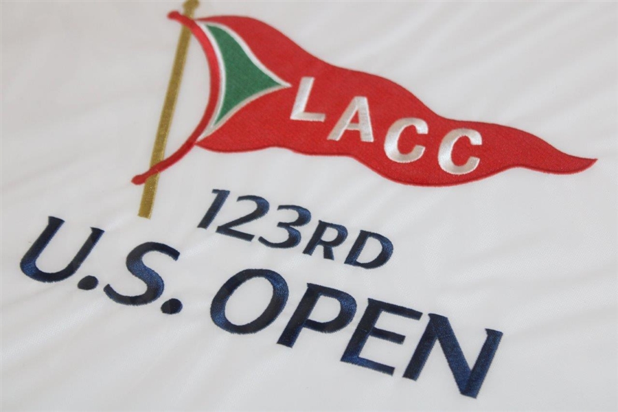 2023 US Open at Los Angeles Country Club Embroidered White Flag