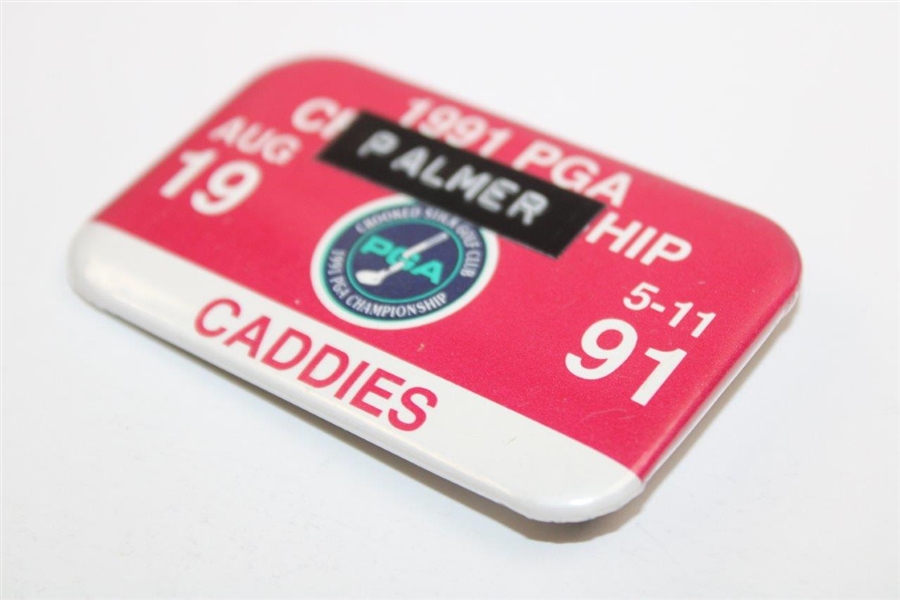 1991 PGA Championship Caddie Badge from Arnold Palmer's Caddie