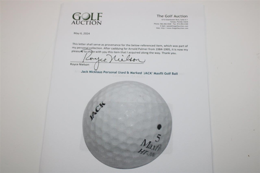 Jack Nicklaus Personal Used & Marked 'JACK' Maxfli Golf Ball