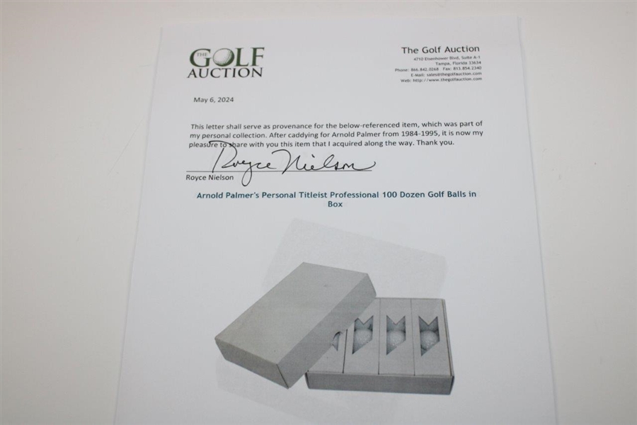 Arnold Palmer's Personal Titleist Professional 100 Dozen Golf Balls in Box