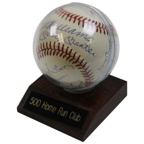 Mickey Mantle & Ten (10) 500 HR Club Signed Rawlings Baseball JSA ALOA