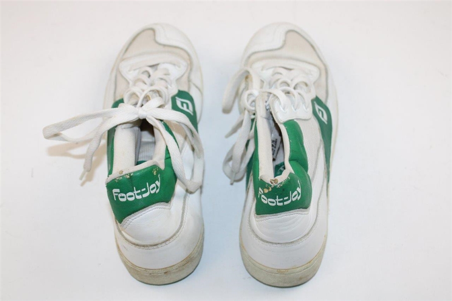 Arnold Palmer's Caddie Royce Nielson's Masters Caddy Worn Green Footjoy Shoes & Bag Towel