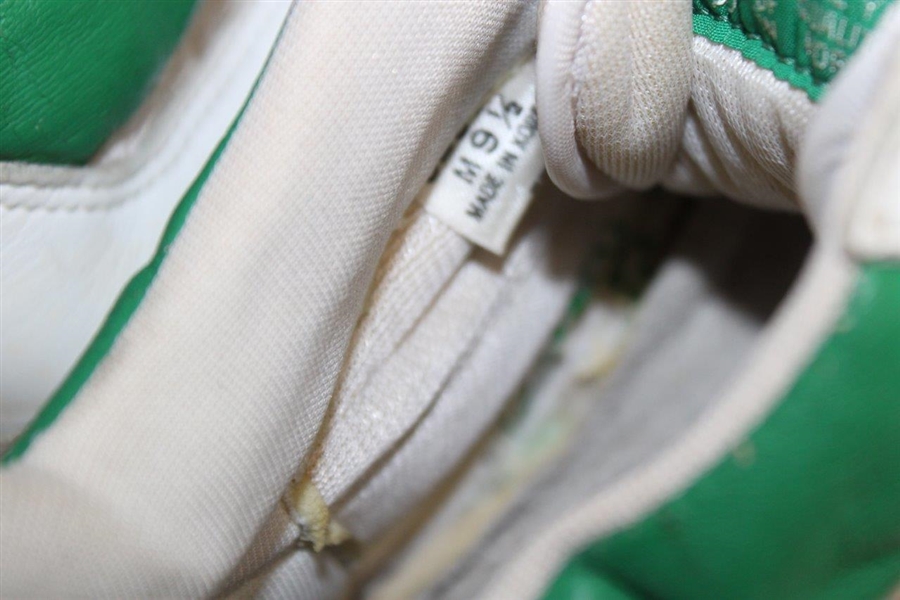 Arnold Palmer's Caddie Royce Nielson's Masters Caddy Worn Green Footjoy Shoes & Bag Towel