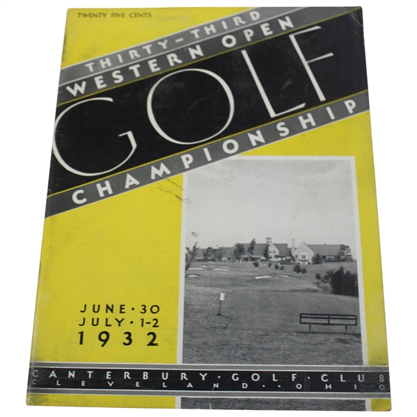 1932 Western Open at Canterbury Golf Club Official Program - Walter Hagen Win