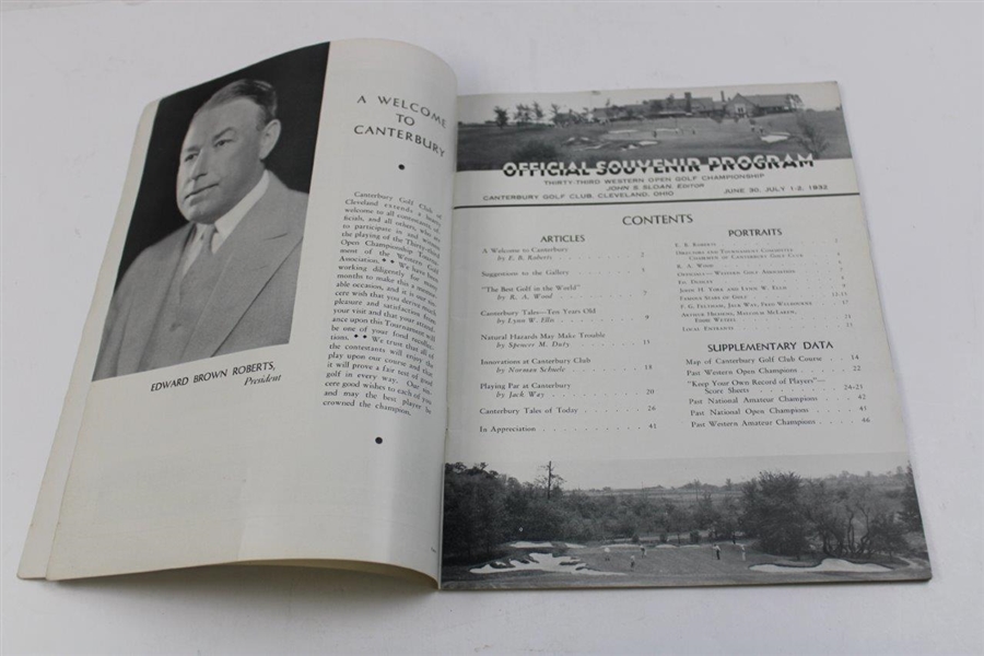 1932 Western Open at Canterbury Golf Club Official Program - Walter Hagen Win