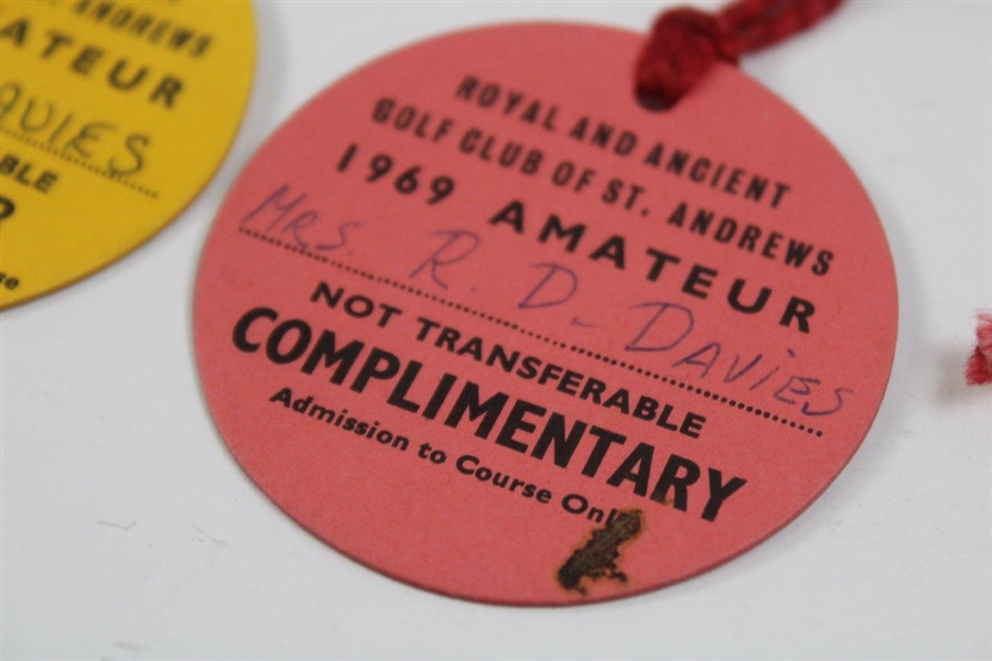 1969 The Amateur at St. Andrews Competitor & Complimentary Badges