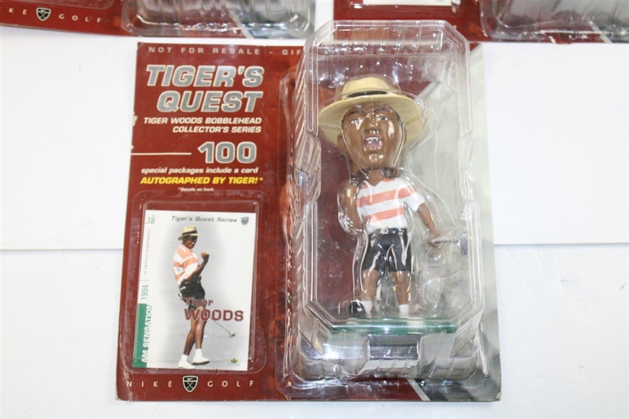 Three (3) Tiger Woods Bobblehead Collector's Series Figurines by NIKE Golf - Unopened