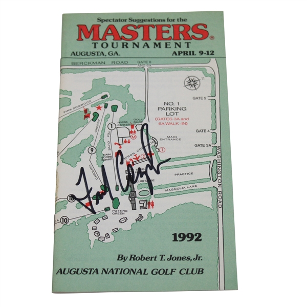Fred Couples Signed 1992 Masters Spectator Guide JSA ALOA