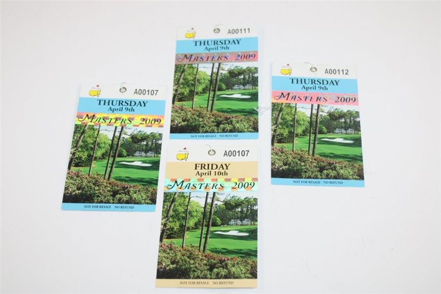 Thirteen (13) Various Masters Daily Tickets - 2008, 2009, 2013, 2015, 2019 & 2020